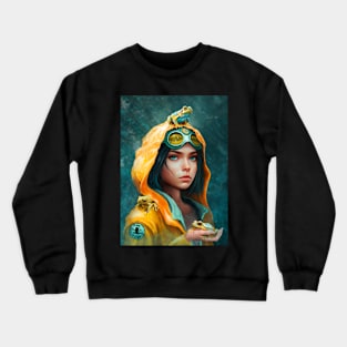 Adventure girl and frogs Crewneck Sweatshirt